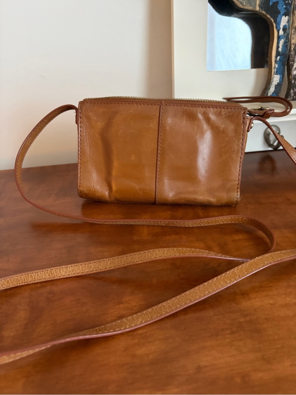 HOBO Cognac Brown Leather Crossbody Bag